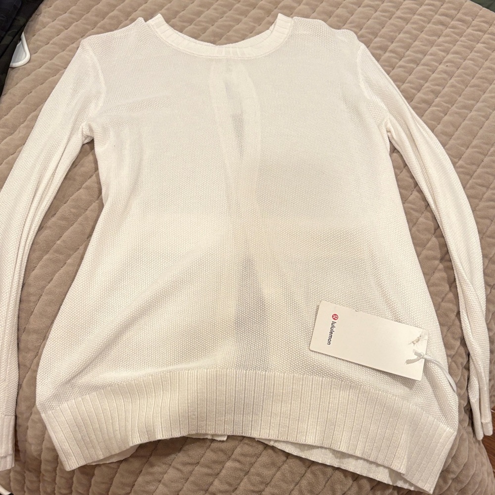 lululemon athletica White Crew Neck Sweater NWT